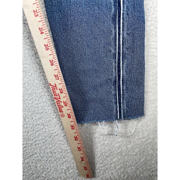 Levis 512 Jeans Mens 32x32 Blue Raw Hem Seams Faded 5 Pocket Distressed - Picture 8 of 16